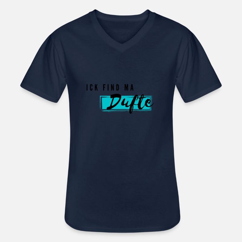 ick find ma dufte - Männer-T-Shirt mit V-Ausschnitt - Navy
