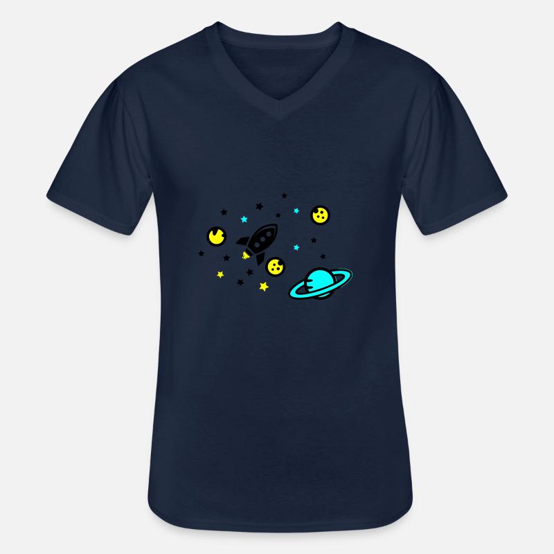 Universe - Männer-T-Shirt mit V-Ausschnitt - Navy