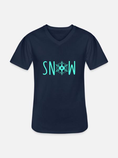 Snowflake Snow - Men's V-Neck T-Shirt - navy