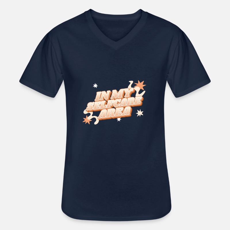 Selfcare - Männer-T-Shirt mit V-Ausschnitt - Navy