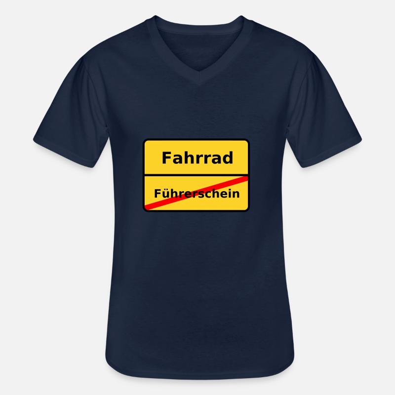 Fahrrad - Männer-T-Shirt mit V-Ausschnitt - Navy