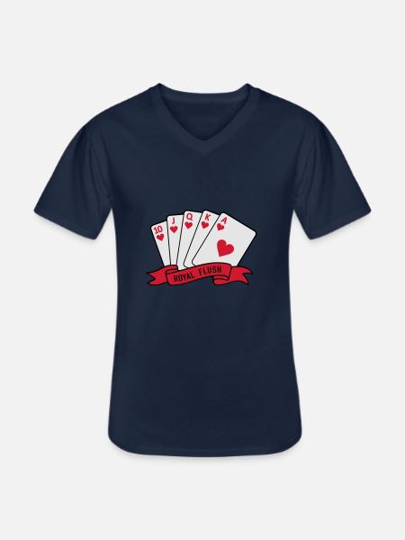 Royal Flush - Männer-T-Shirt mit V-Ausschnitt - Navy