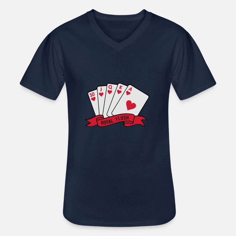 Royal Flush - Männer-T-Shirt mit V-Ausschnitt - Navy
