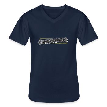 Cambodge Khmer Fierté I Cadeau - T-shirt col V Homme - marine - Devant - AI Model Male 178 dark (178cm)