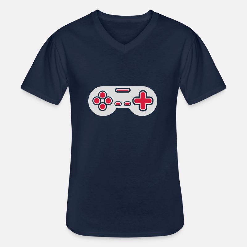 Design Retro Gamer Controller - Men's V-Neck T-Shirt - navy