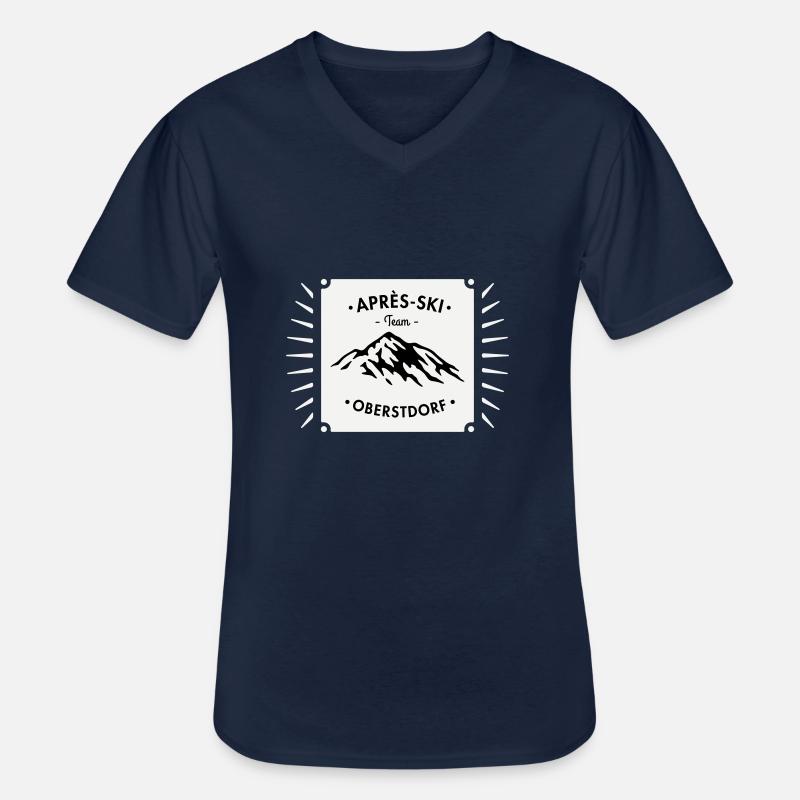 Après-Ski Oberstdorf - Männer-T-Shirt mit V-Ausschnitt - Navy