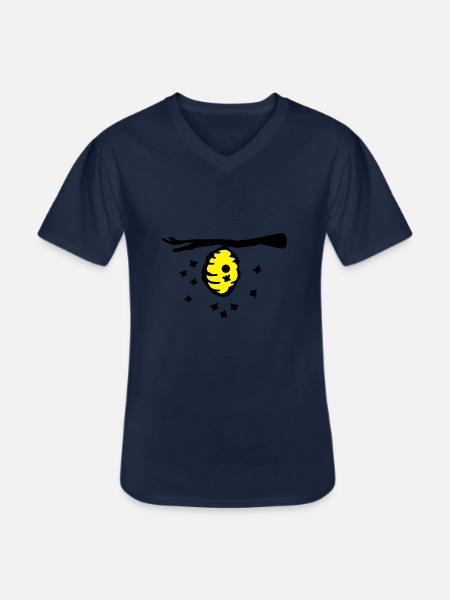 bienen_nest_a2 - Men's V-Neck T-Shirt - navy