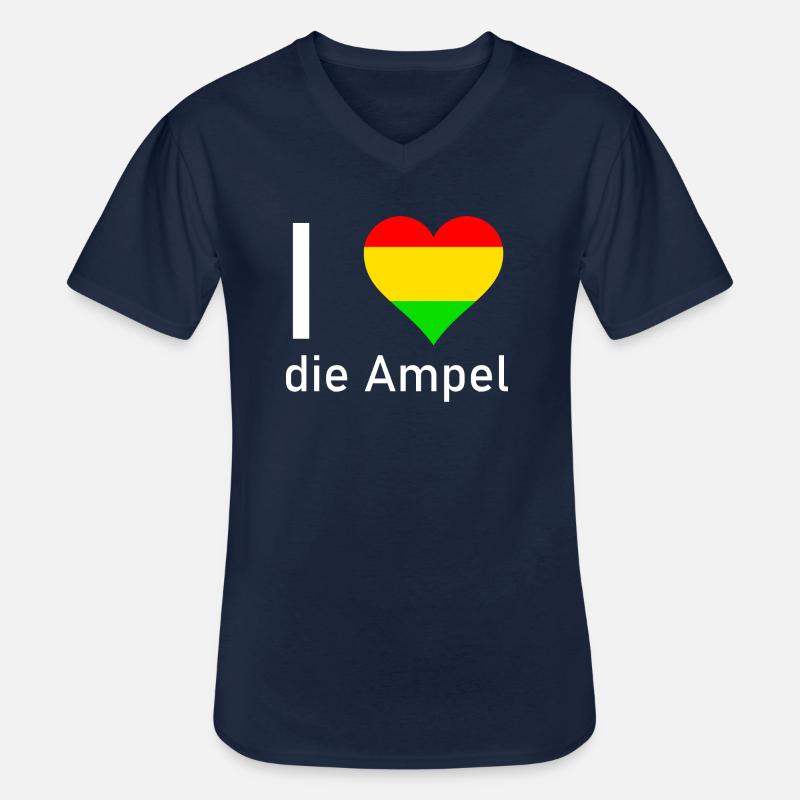 Ampel Koalition - Männer-T-Shirt mit V-Ausschnitt - Navy