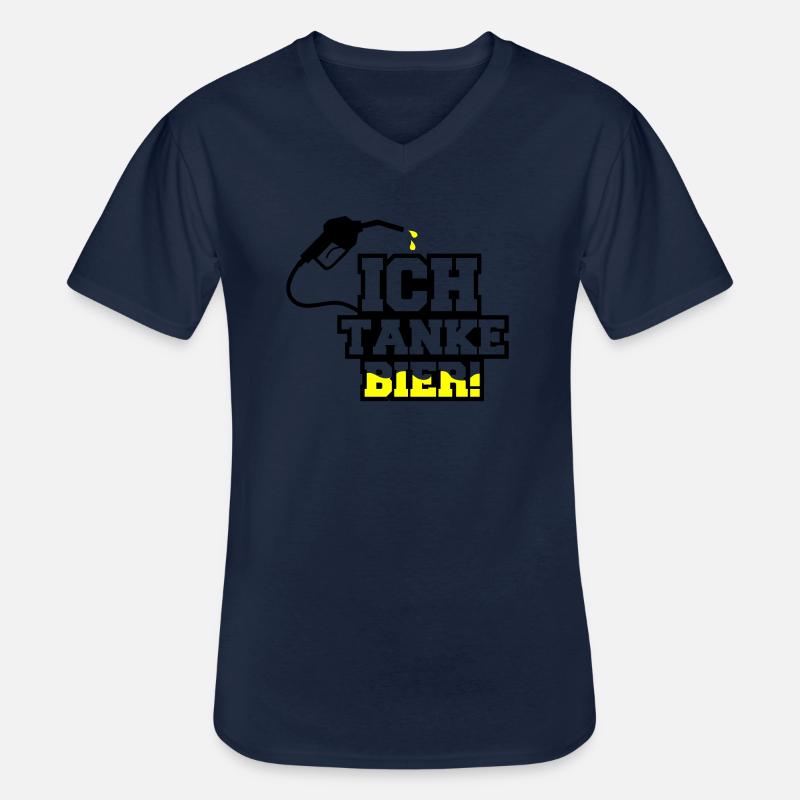 ich tanke bier - Männer-T-Shirt mit V-Ausschnitt - Navy