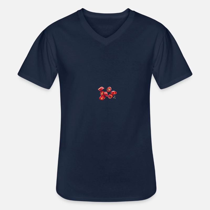 Peperoni, Chilli - Männer-T-Shirt mit V-Ausschnitt - Navy
