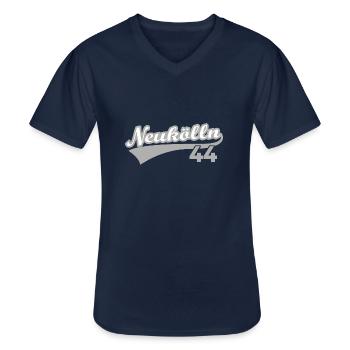 Neukölln 44 Berlin - Männer-T-Shirt mit V-Ausschnitt - Navy - Vorne - AI Model Male 178 dark (178cm)