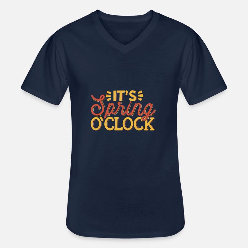its spring o'clock - Männer-T-Shirt mit V-Ausschnitt - Navy