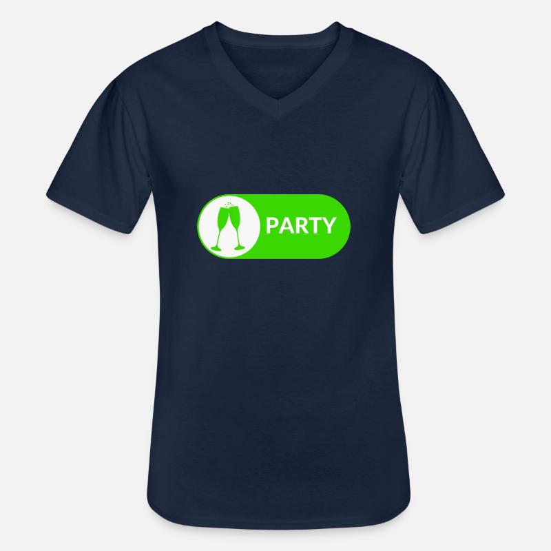 Party-Button - Männer-T-Shirt mit V-Ausschnitt - Navy