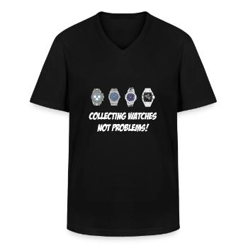 Collecting Watches - Automatik / Luxus Uhren Watch - Männer-T-Shirt mit V-Ausschnitt - Schwarz - Vorne - AI Model Male 178 dark (178cm)