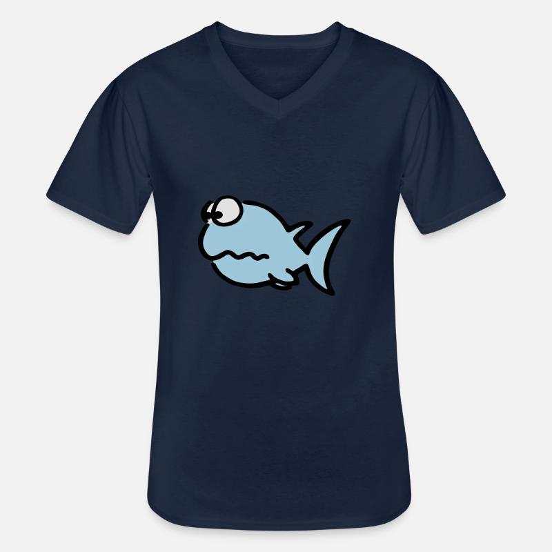 Puzzled fish - Männer-T-Shirt mit V-Ausschnitt - Navy