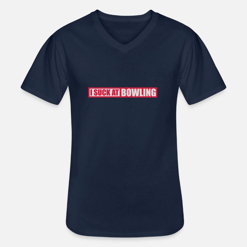 I suck at bowling - Männer-T-Shirt mit V-Ausschnitt - Navy