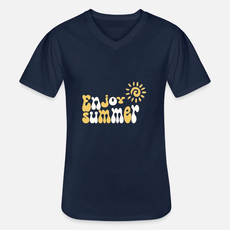 Enjoy Summer - Männer-T-Shirt mit V-Ausschnitt - Navy