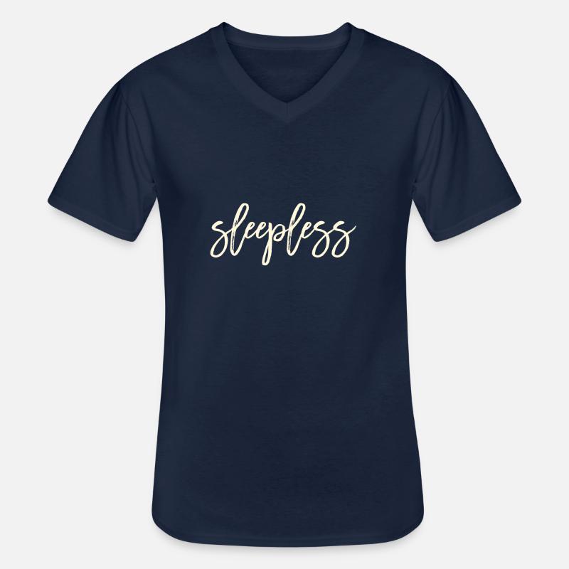 Sleepless - Männer-T-Shirt mit V-Ausschnitt - Navy