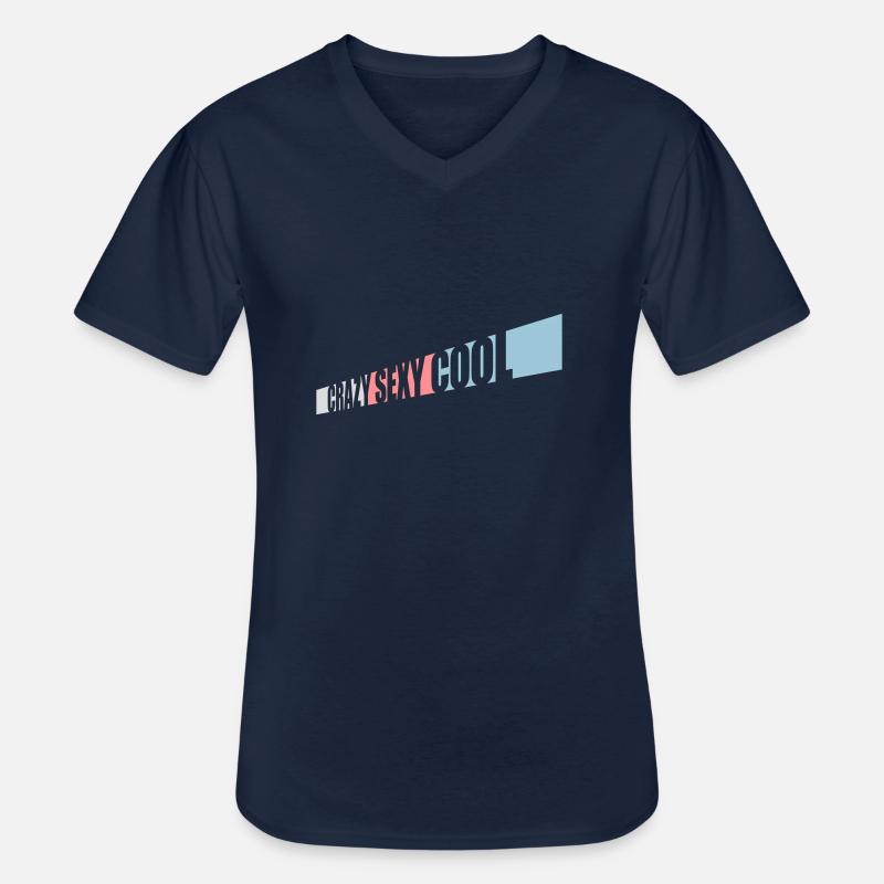 crazy sexy cool Design - Männer-T-Shirt mit V-Ausschnitt - Navy