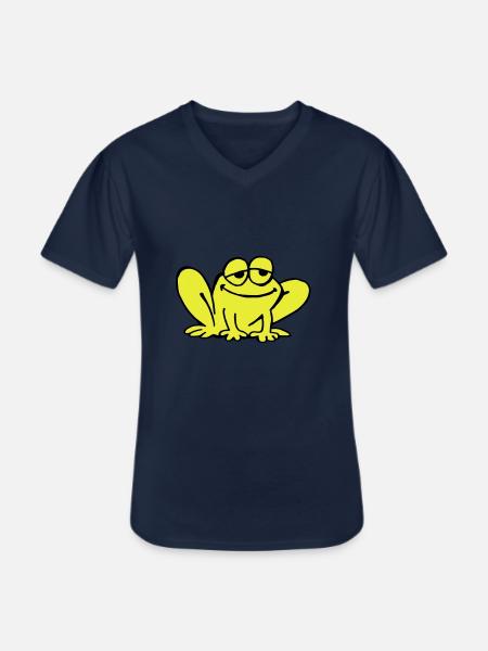 Frosch - Männer-T-Shirt mit V-Ausschnitt - Navy
