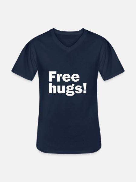 Free hugs - Men's V-Neck T-Shirt - navy