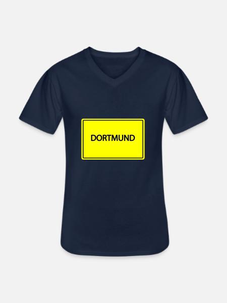 Town sign Dortmund - Men's V-Neck T-Shirt - navy