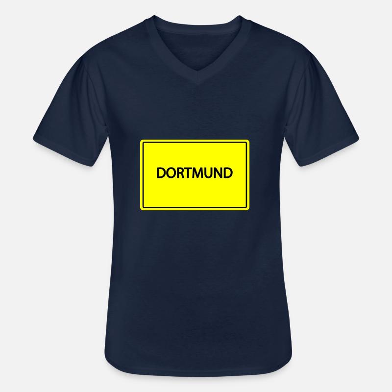 ortsschild dortmund - Männer-T-Shirt mit V-Ausschnitt - Navy