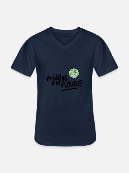 Fridays for Future - Männer-T-Shirt mit V-Ausschnitt - Navy