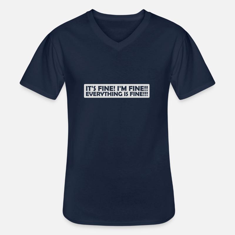 Tout va bien devis - T-shirt col V Homme - marine
