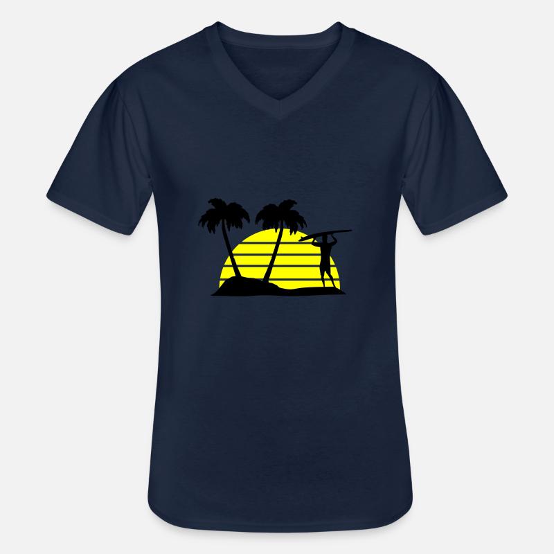 surfing - Männer-T-Shirt mit V-Ausschnitt - Navy