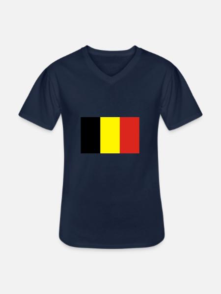 belgium - Men's V-Neck T-Shirt - navy