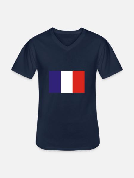 France - Men's V-Neck T-Shirt - navy