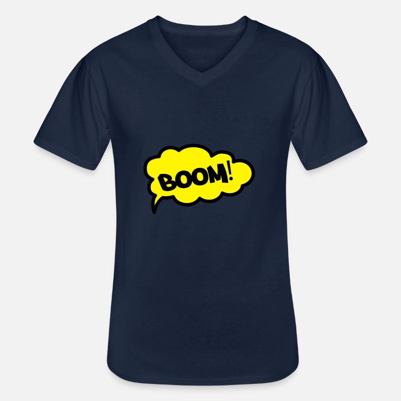 boom2 - Männer-T-Shirt mit V-Ausschnitt - Navy