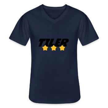 carreleur / carrelage / construction / maçon - T-shirt col V Homme - marine - Devant - AI Model Male 178 dark (178cm)