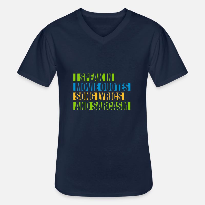speak lyrics and sarcasm - Männer-T-Shirt mit V-Ausschnitt - Navy