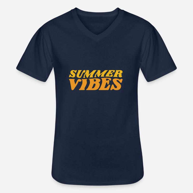 Summer vibes - Männer-T-Shirt mit V-Ausschnitt - Navy
