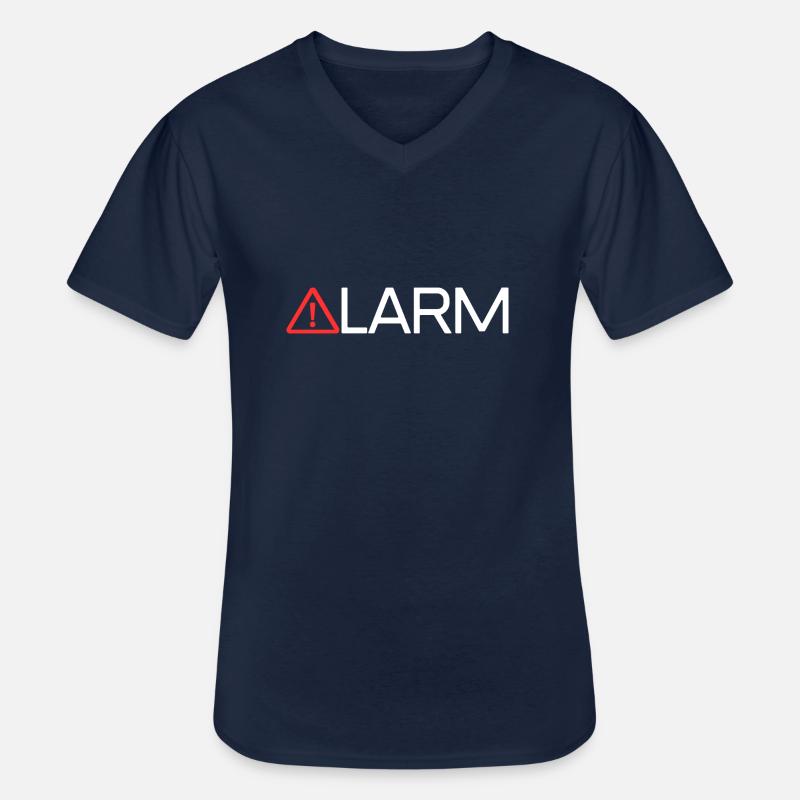 ALARM - Männer-T-Shirt mit V-Ausschnitt - Navy