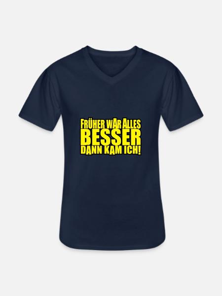 everything was better - Men's V-Neck T-Shirt - navy
