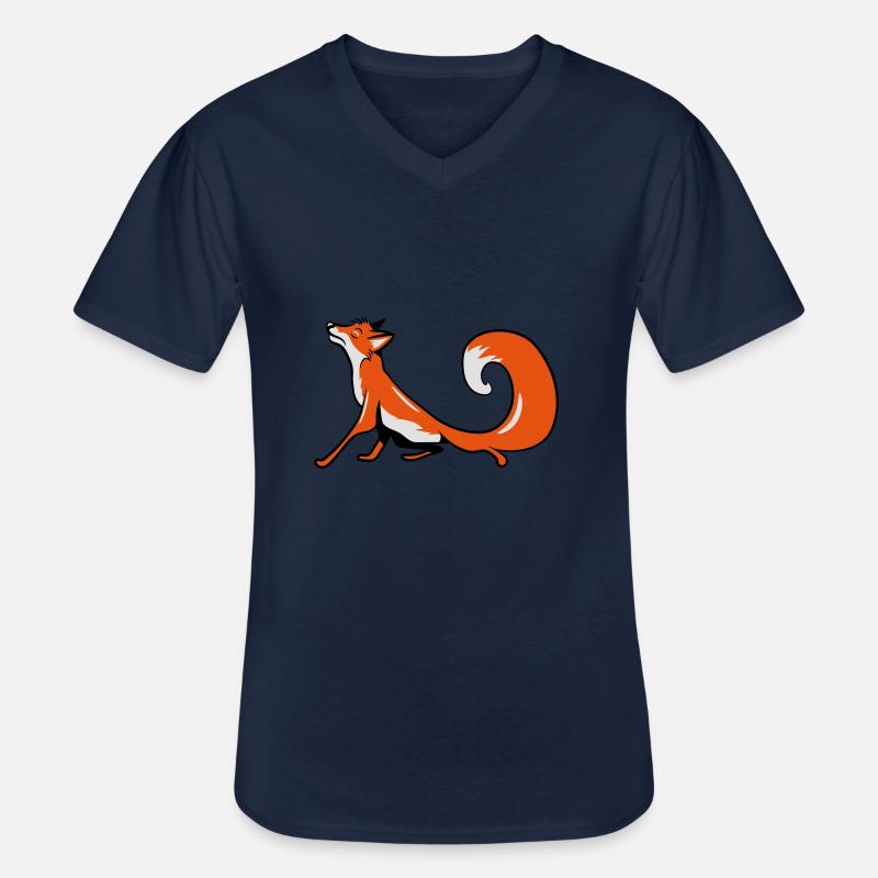 Fuchs witzig eitel - Männer-T-Shirt mit V-Ausschnitt - Navy