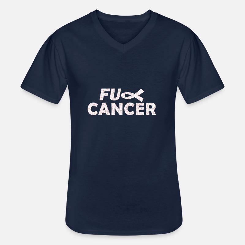 FCK KREBS - Männer-T-Shirt mit V-Ausschnitt - Navy