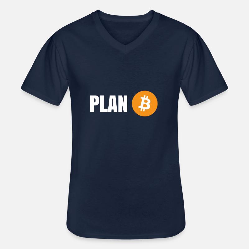 Bitcoin - Plan B - Männer-T-Shirt mit V-Ausschnitt - Navy