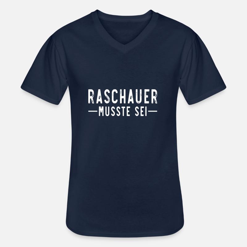 Raschauer musste sei - Männer-T-Shirt mit V-Ausschnitt - Navy