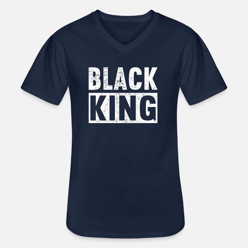 Black King - Männer-T-Shirt mit V-Ausschnitt - Navy