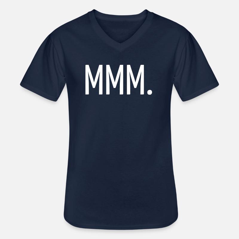 MMM. - Männer-T-Shirt mit V-Ausschnitt - Navy