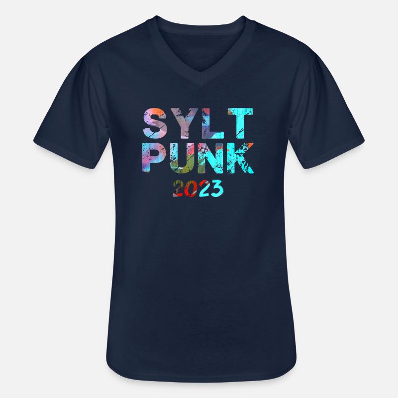 sylt punksylt punk,punk,punks,sylt,graffiti - Männer-T-Shirt mit V-Ausschnitt - Navy