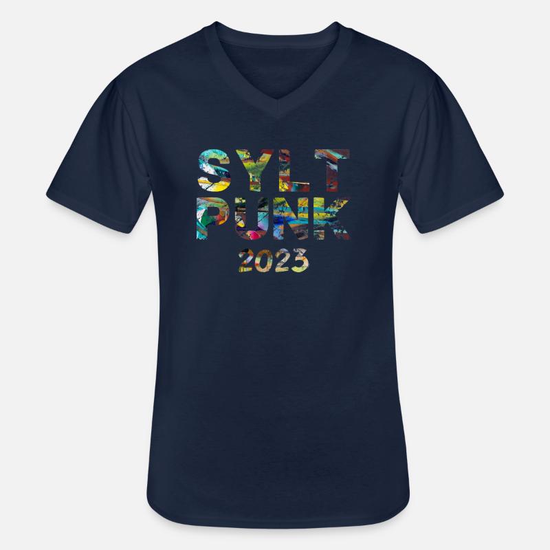 sylt punk,punk,punks,sylt,graffiti - Männer-T-Shirt mit V-Ausschnitt - Navy