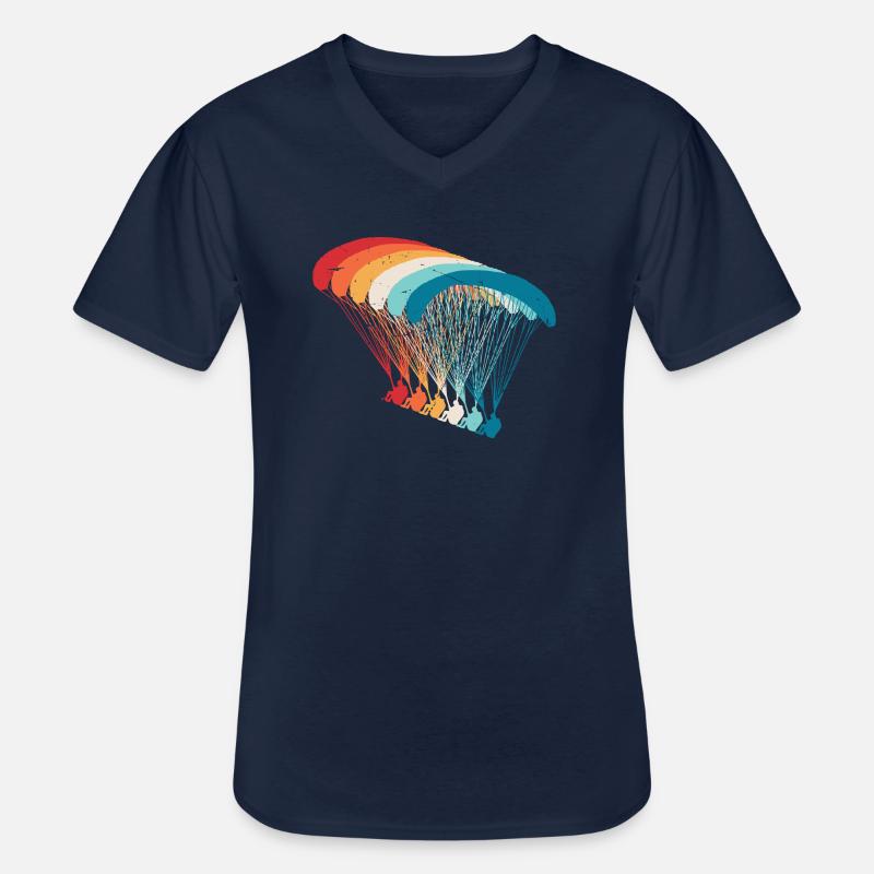 Skydive Evolution: Gleitschirm Design - Männer-T-Shirt mit V-Ausschnitt - Navy