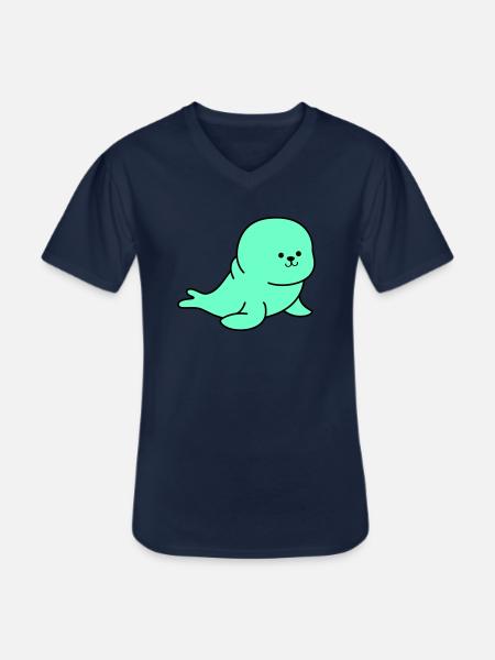 robbe - Männer-T-Shirt mit V-Ausschnitt - Navy