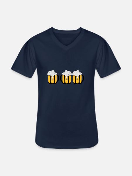 3 Biergläser - Männer-T-Shirt mit V-Ausschnitt - Navy