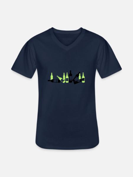 Leichenhaufen Flasche Bierglas - Männer-T-Shirt mit V-Ausschnitt - Navy